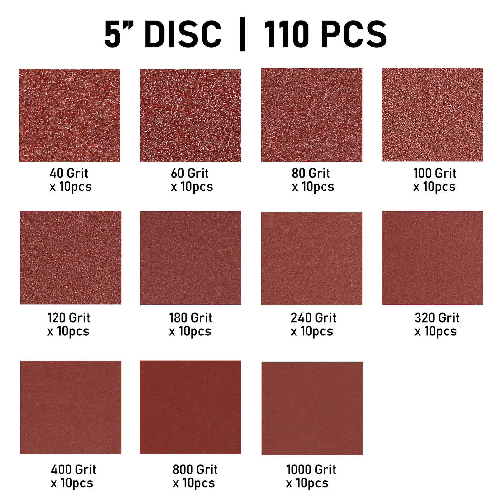 5in 40-1000Grit Sanding Discs For Random Orbit Milwaukee M18 Sander Sandpaper