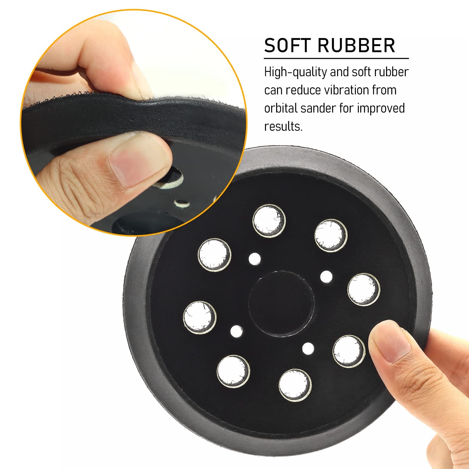 5 Inch Sander Replacement Pad Hook Loop Backing Orbital Palm Sander Parts