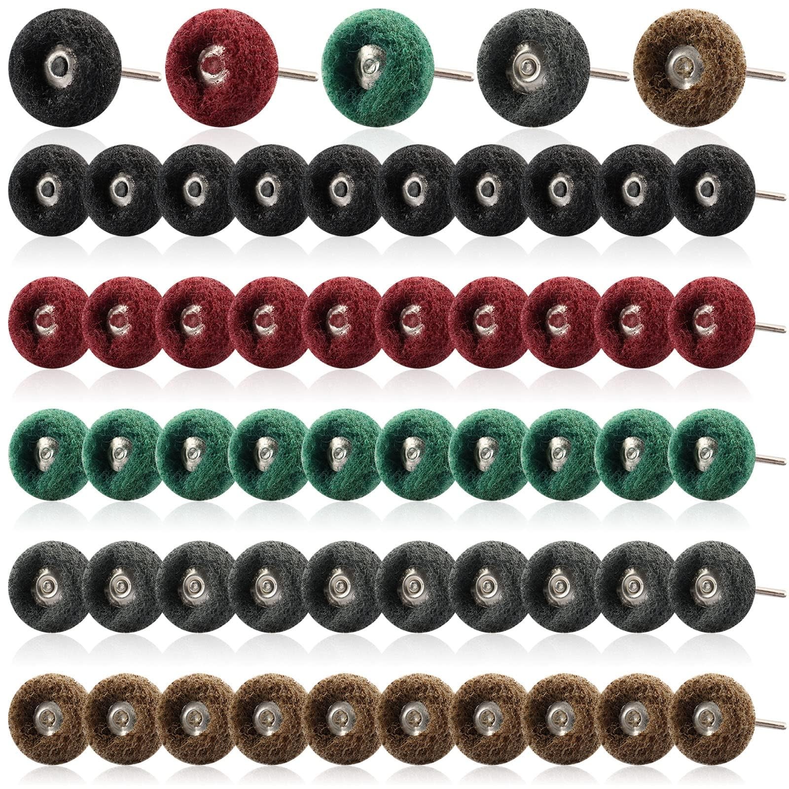 Rocaris 50 Pcs Abrasive Buffing Wheels, 1 inch Abrasive Buffing Polishing Wheels
