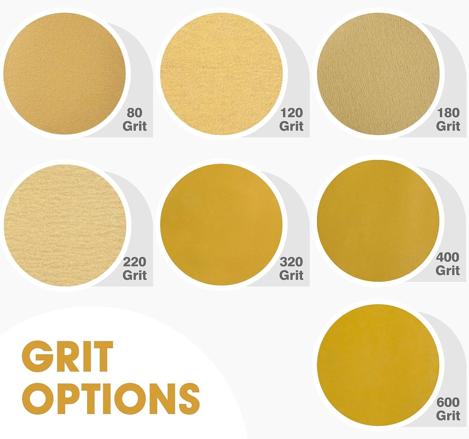 80 Grit Self Adhesive 6 Inch Gold PSA Sanding Discs 100PCS Sticky Bac Sandpaper