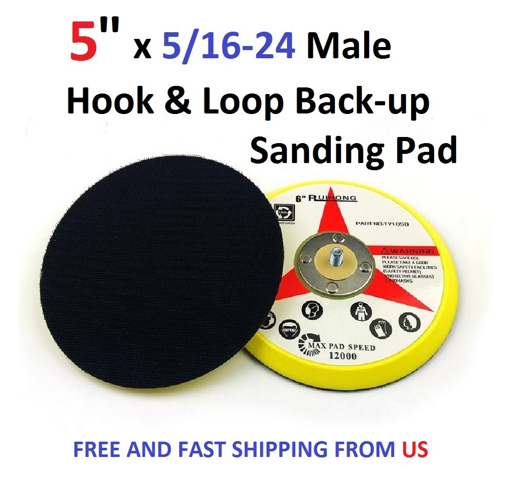 5″ x 5/16-24 Male Hook & Loop Back-up Sanding Pads