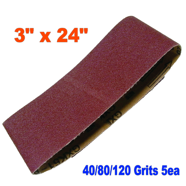 15x Mix 3″ x 24″ Sanding Belts Aluminium Oxide 40/80/120 Grits Sander Abrasive