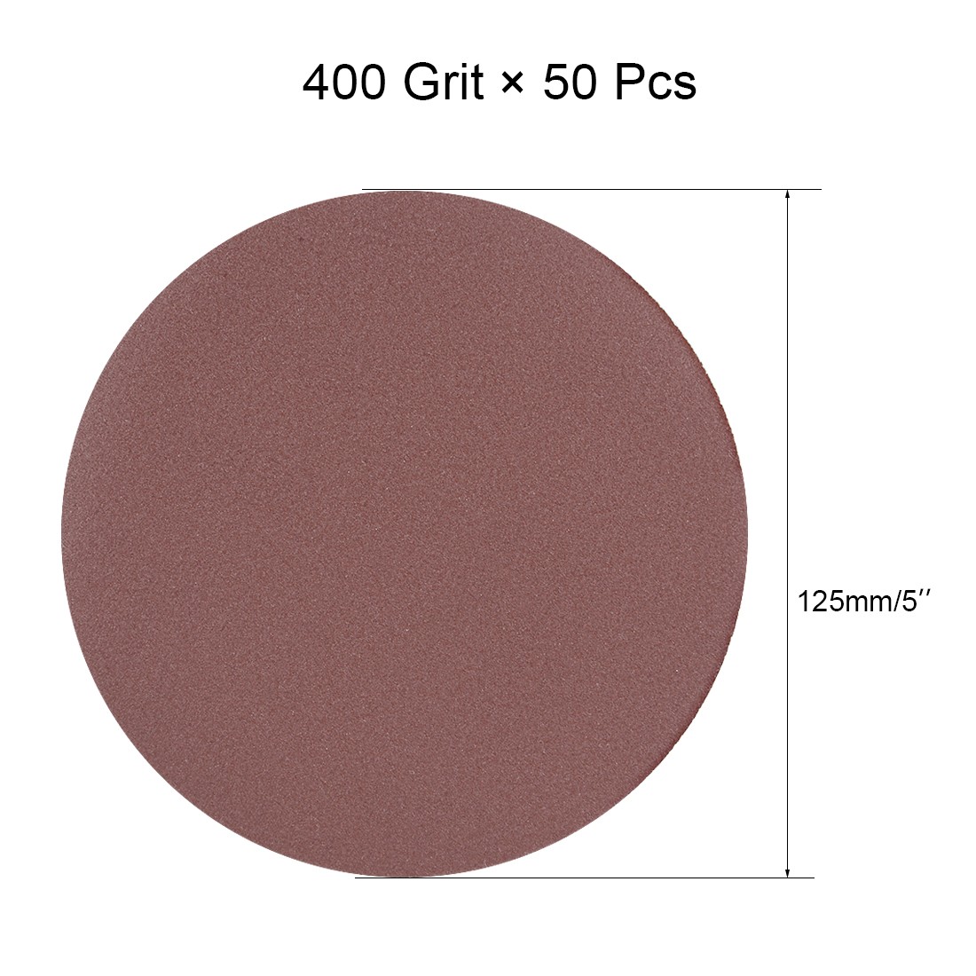 50pcs 5 Inch Sandpaper Hook and Loop Sanding Disc 400 Grits Flocking