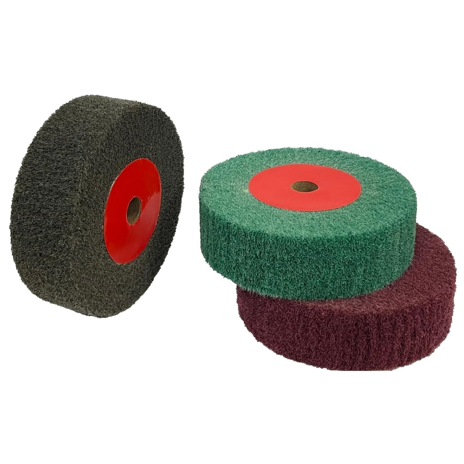 3Pcs 4″ Nylon Polishing Wheels, 320/600/800 Grit, 1.2″ Thickness, 1/2″ Arbor