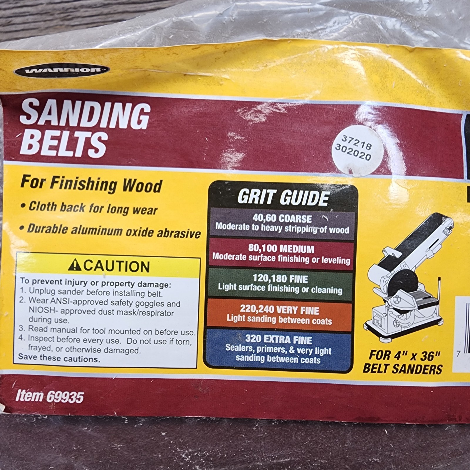 Warrior 4″x36″ Sanding Belts 80 Grit Medium Aluminum Oxide 5 Pack
