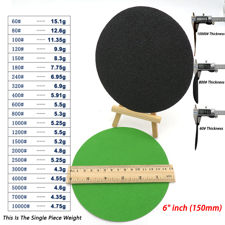 6″ inch 150mm Flocking Sandpaper Hook & Loop Wet Dry Sanding Paper 60-10000 Grit