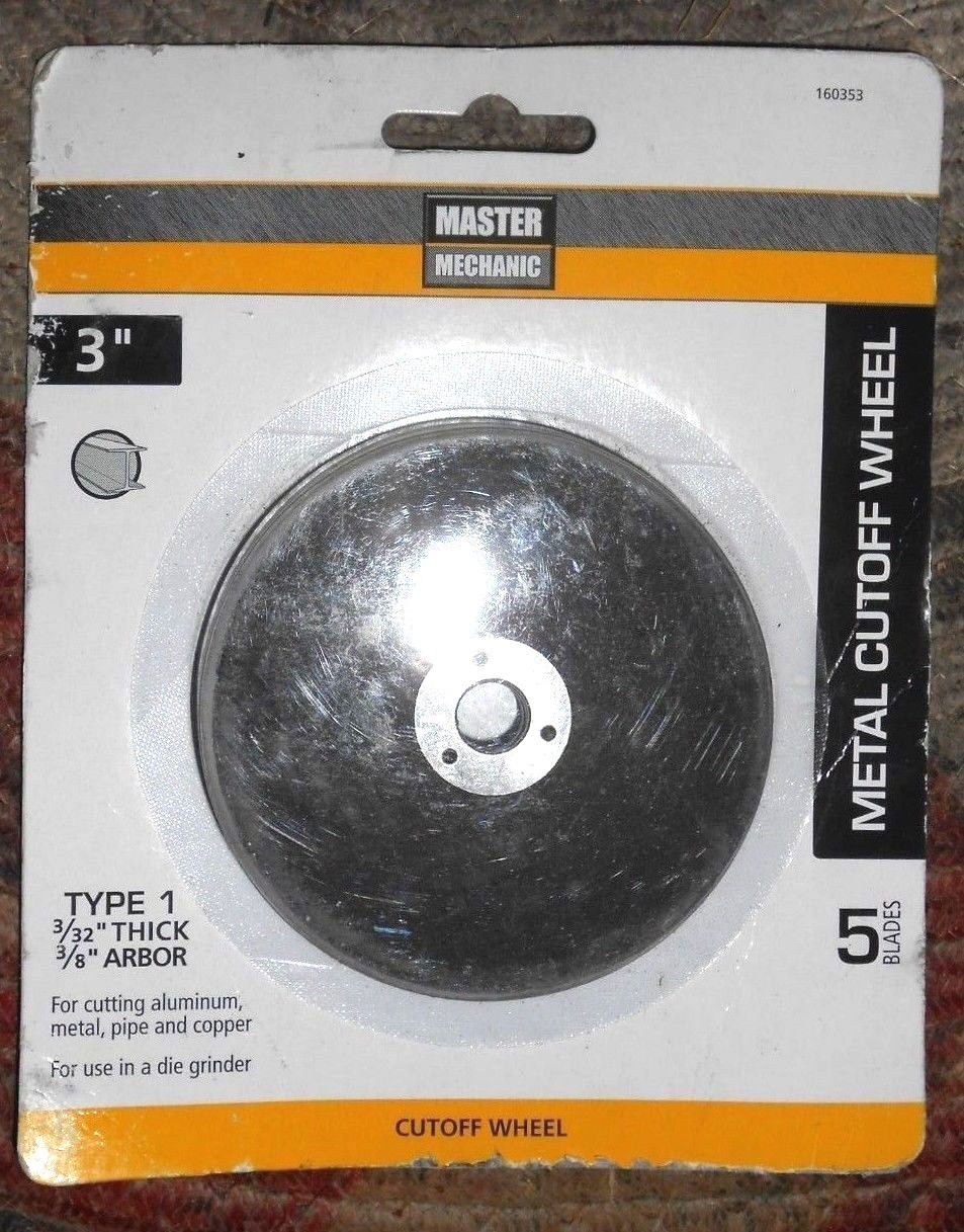 Master Mechanic 5pk 3″ x 3/32″ x 3/8″, Cut Off Grinder Wheel 160353