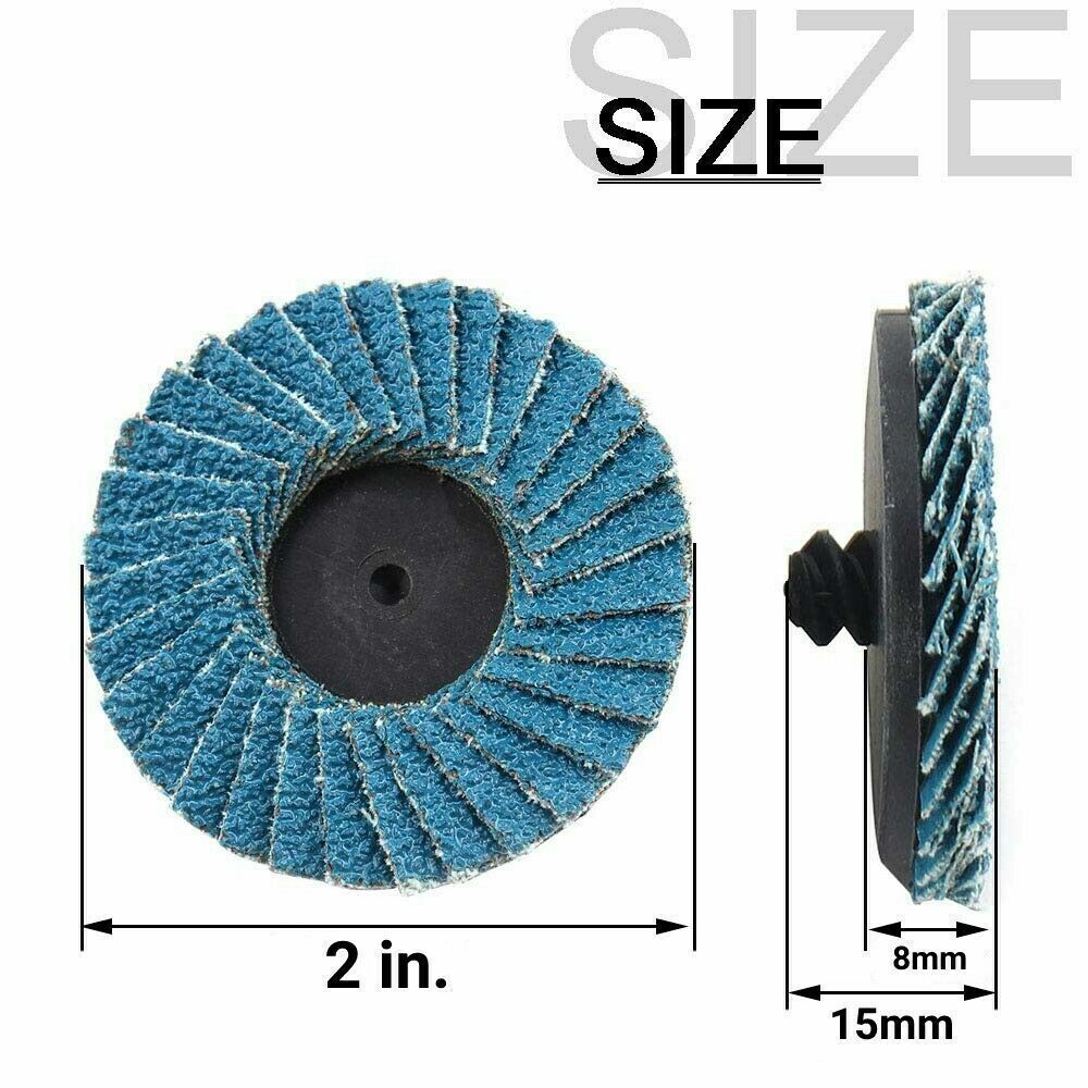 10PCS 2 in Die Grinder Drill Grinding Wheels Roll Lock Sanding Flap Disc 80 Grit