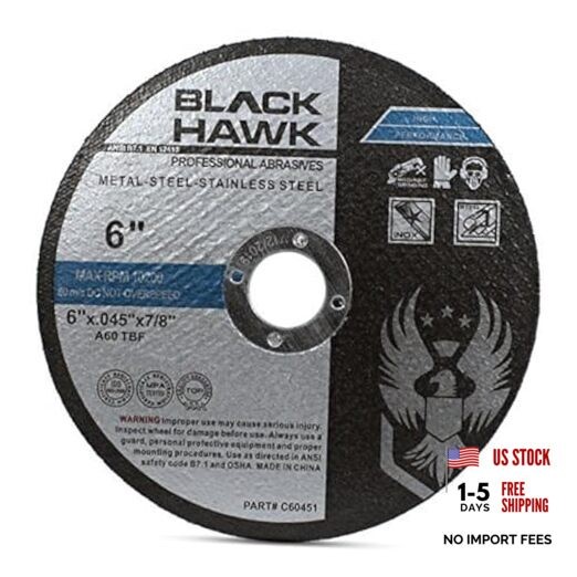 Metal and Stainless Steel Thin Cut Off Wheels for Angle 6” x .045” x 7/8”