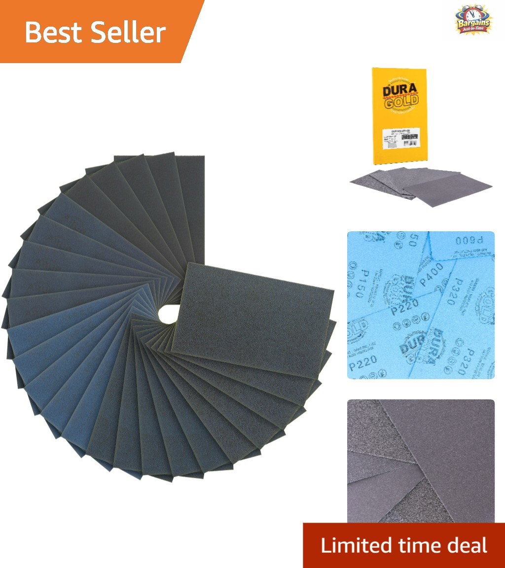 Versatile 5-1/2″x9″ Sandpaper Sheets – 25 Pack for All-Surface Sanding Needs
