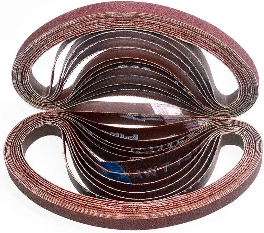 1/2 x 18 Inch Aluminum Oxide Sanding Belts, 4 Each of 1/2×18 inch