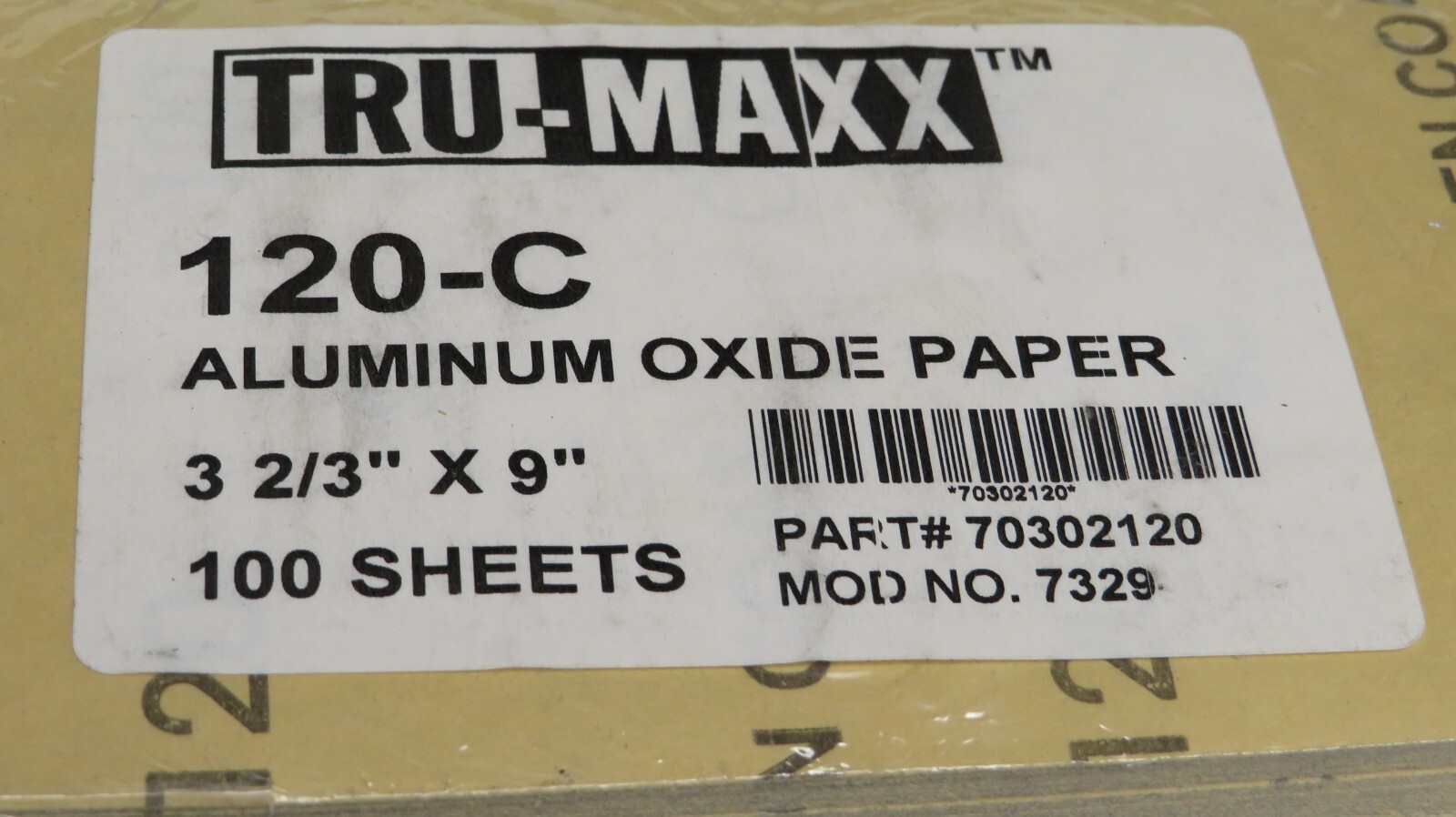 TRU-MAXX 3-2/3″ X 9″ 120 GRIT SANDING SHEETS ** 200 PACK**