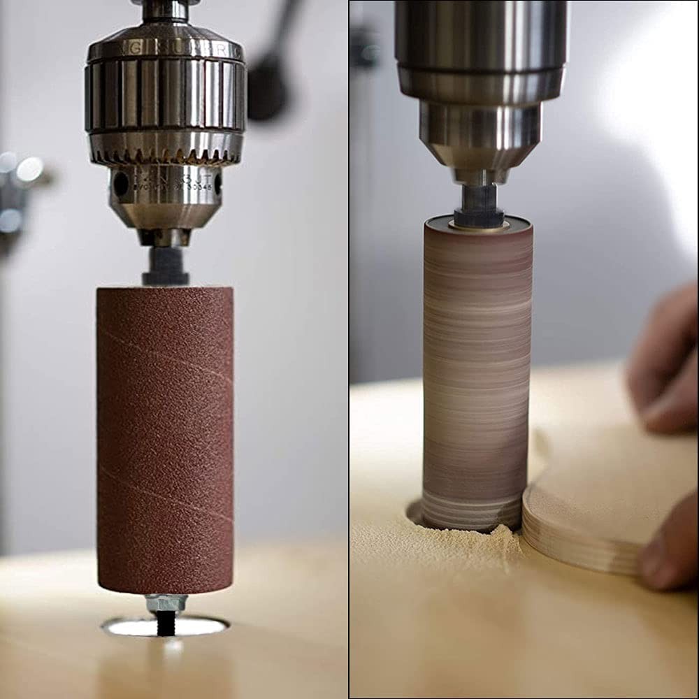 Spindle Sander Adaptor 4-1/2″ x 1/2″ with Rubber Sanding Drum Kit OD 3/4″,…