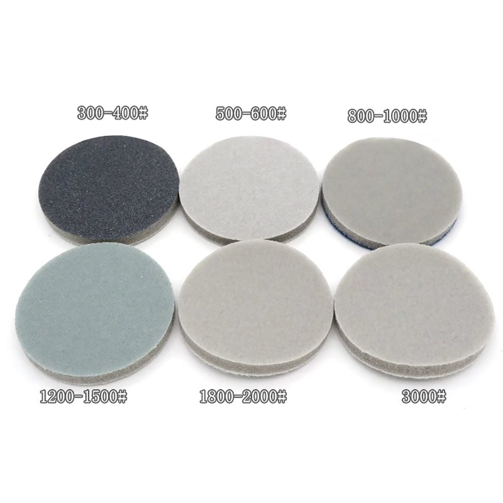 30mm Sponge Abrasive Sanding Disc Sandpaper Hook Loop Polish Pads 300-3000 Grit