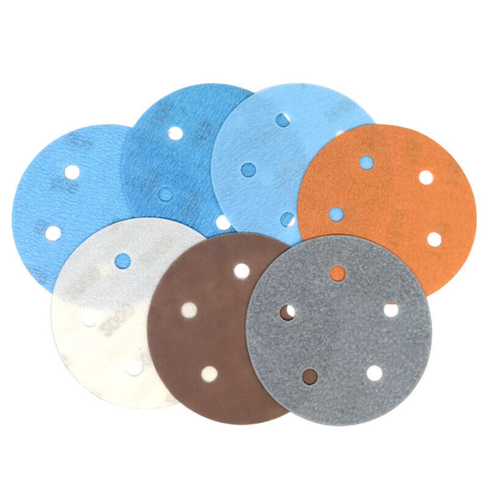 5 inch 125mm Wet & Dry Sanding Discs 5 & 6 Hole Orbital Sandpaper Pads Hook Loop