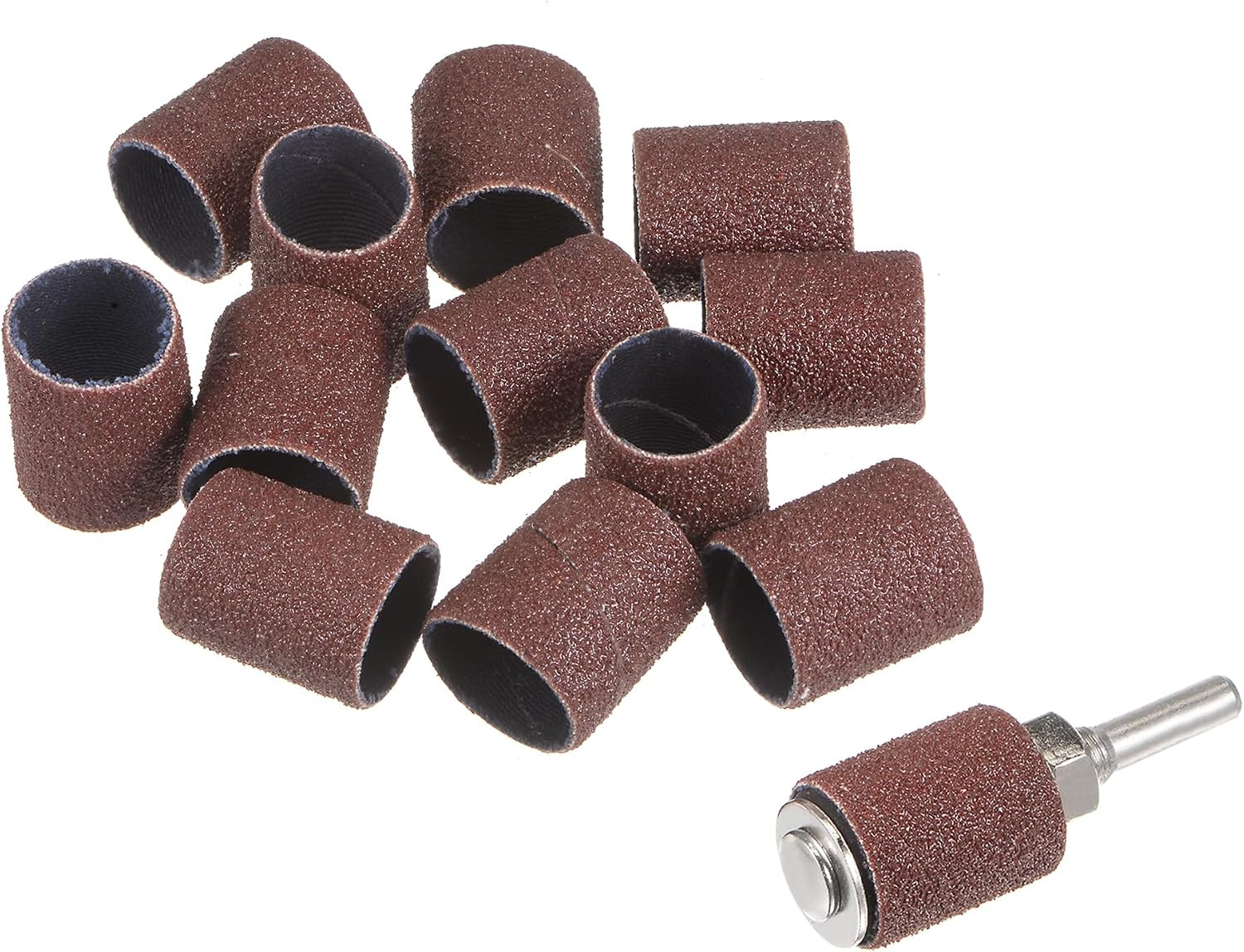 12 Pcs 3/4 Inch Sanding Sleeves Sandpaper Set 80 Grit with 0.24 Inch Drum Mandre