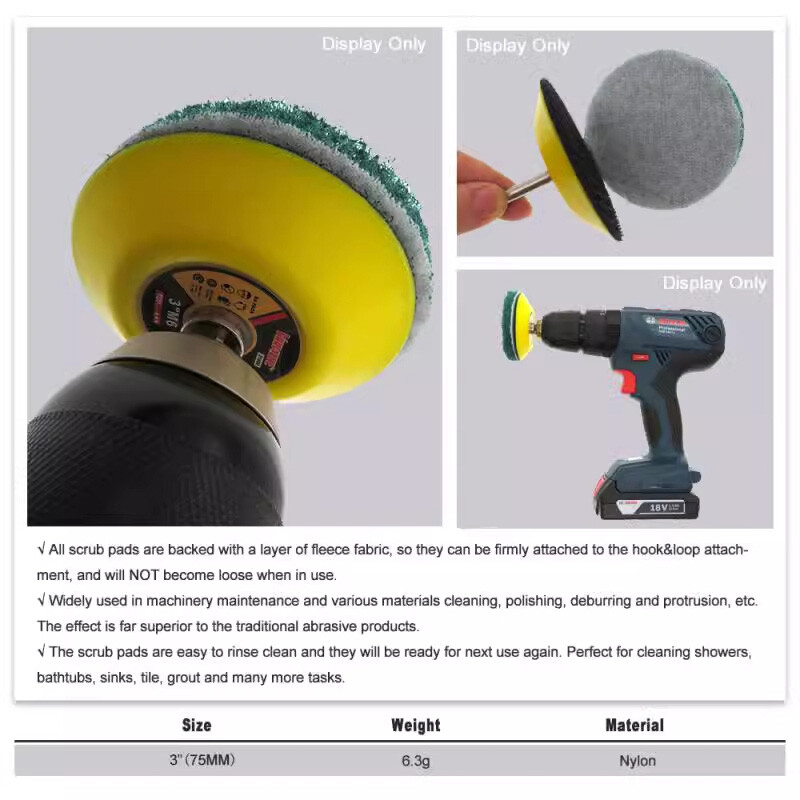 3″ 75mm Hook & Loop Scouring Pads Flocking Sanding Discs 240-3000 Grit Polishing