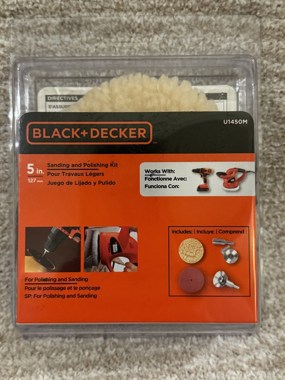 Brand New! BLACK & DECKER 5″/127MM DRILL SANDING AND POLISHING KIT
