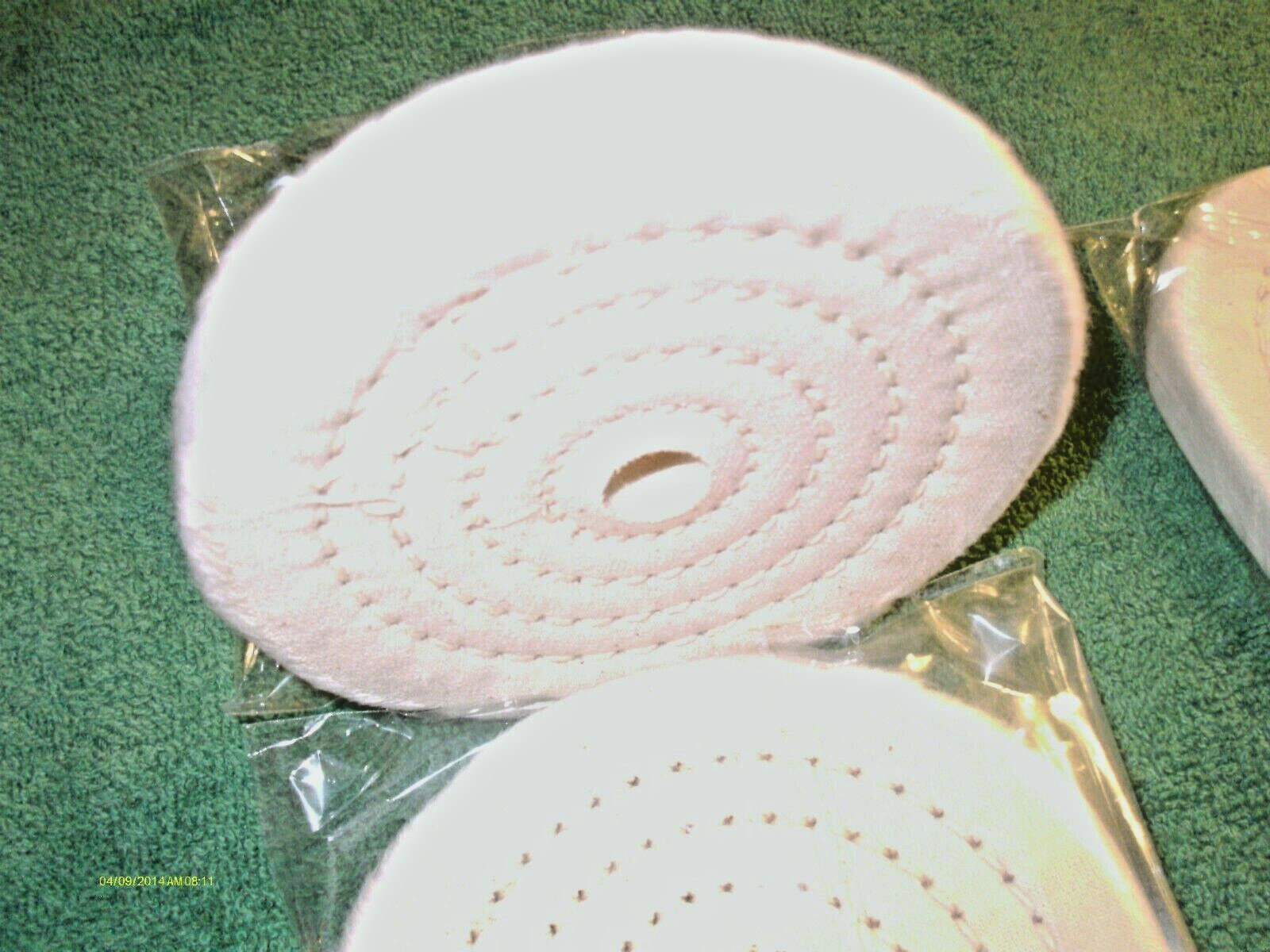 4 Pieces 4″ Diameter 1/2″ Thick Cotton Polishing Buffing Wheels 1/2″ Arbor Hole