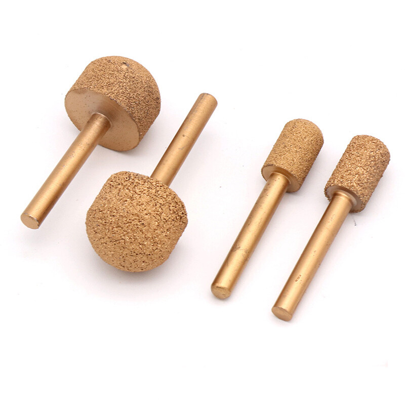 Brazed Diamond Grinding Head Round Head Cylindrical Fine / Coarse Sand Polishing