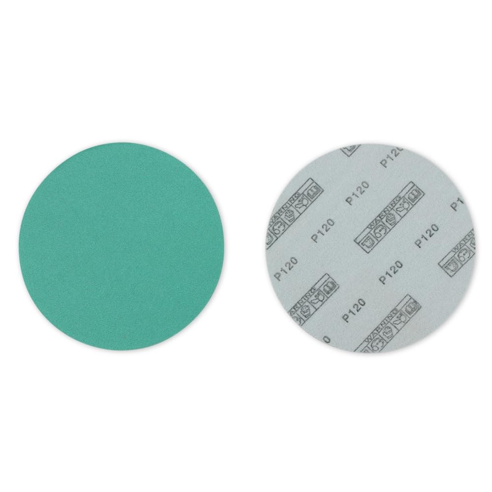 6″ Green Film Wet/Dry Hook & Loop Sanding Discs, 50 Pack – No Hole, Load Resi…