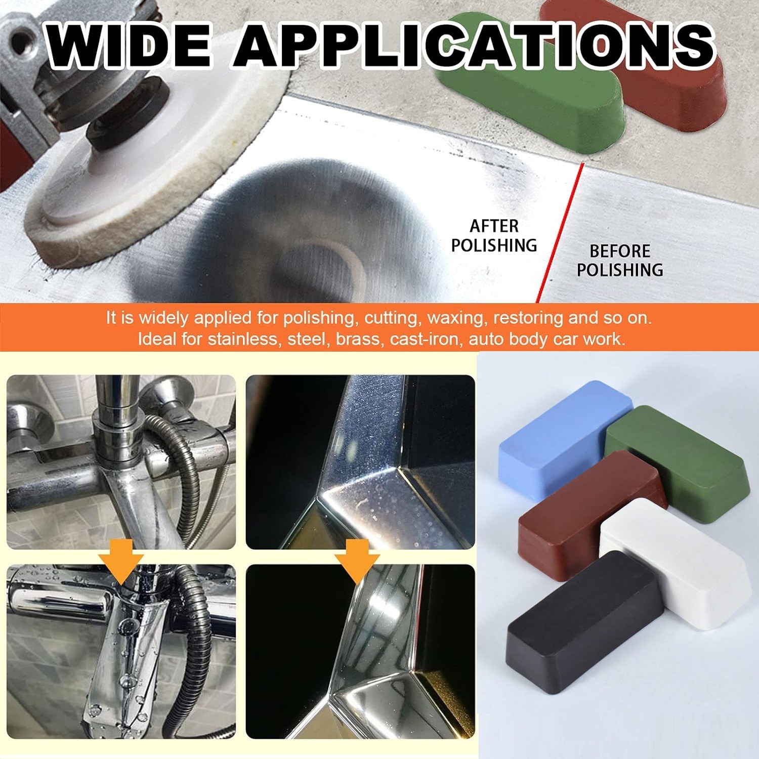 Polishing Compound Block 100g for Sanding Buffing Grinding Metal Stainless Steel