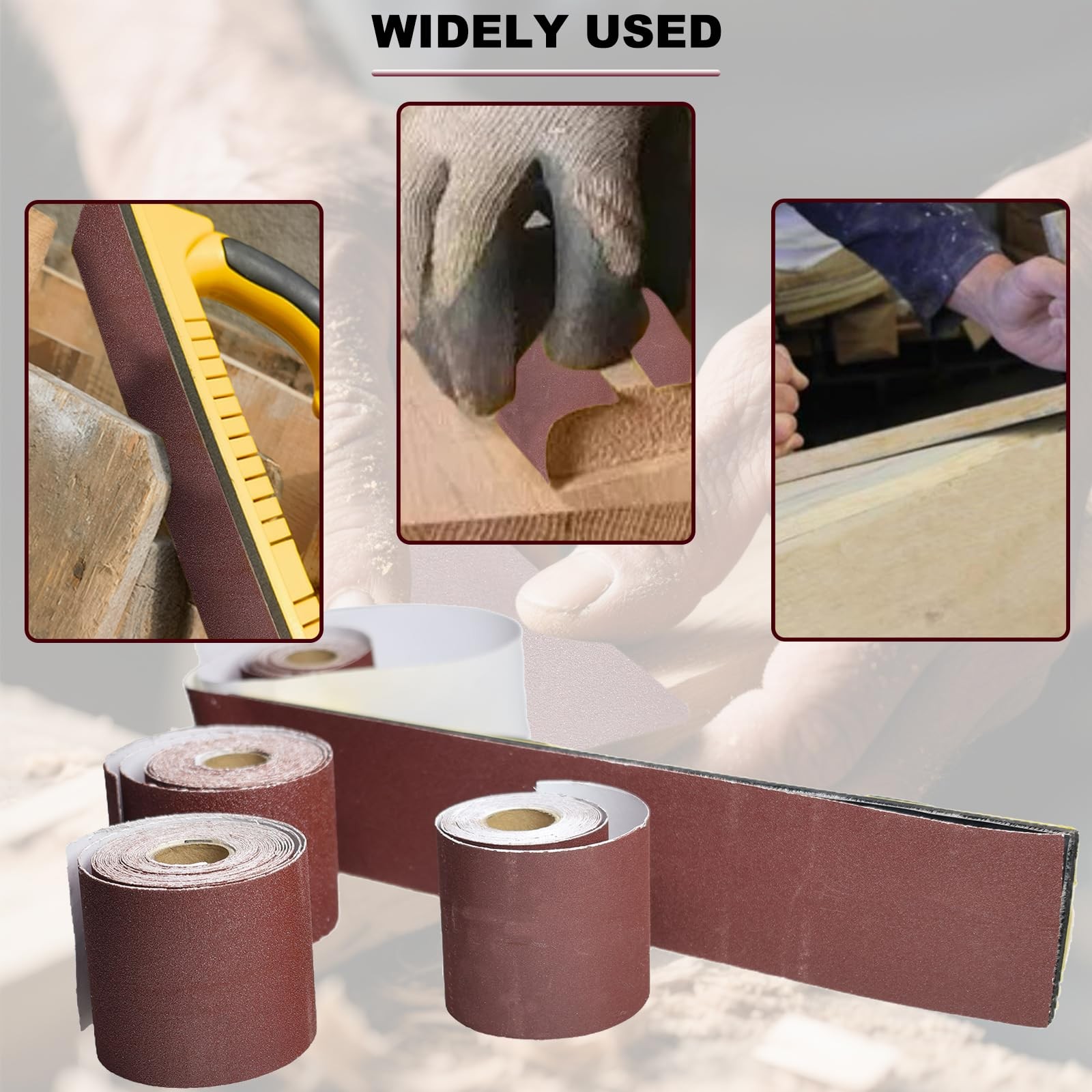 Total 20 Yard 2-3/4 Inch Wide PSA Sandpaper Roll Assorted – 80 120 220 400 Gr