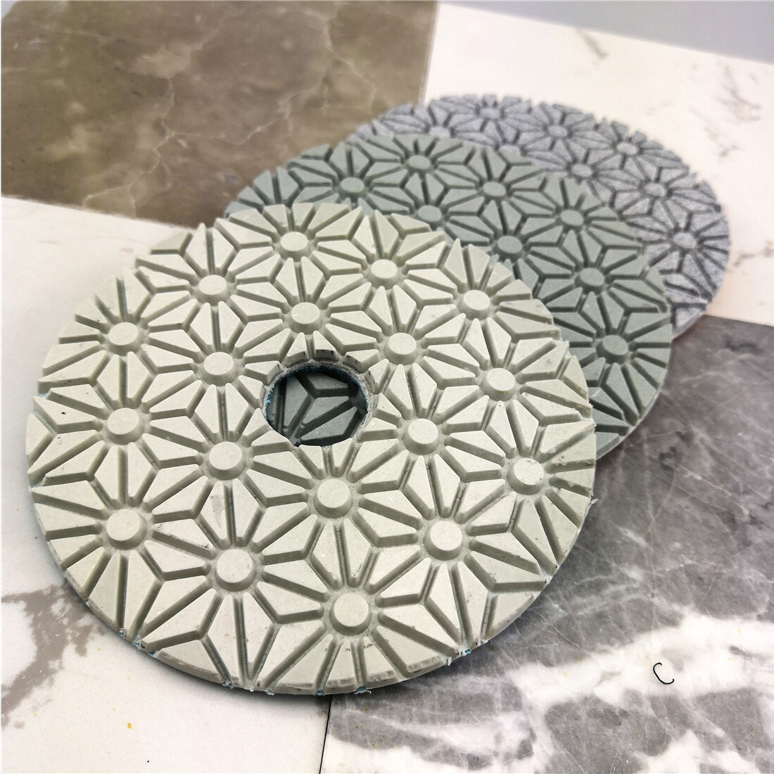 30pcs/10sets 4″ 3 Steps Diamond Flexible Polishing Pads Sanding Discs for Marble