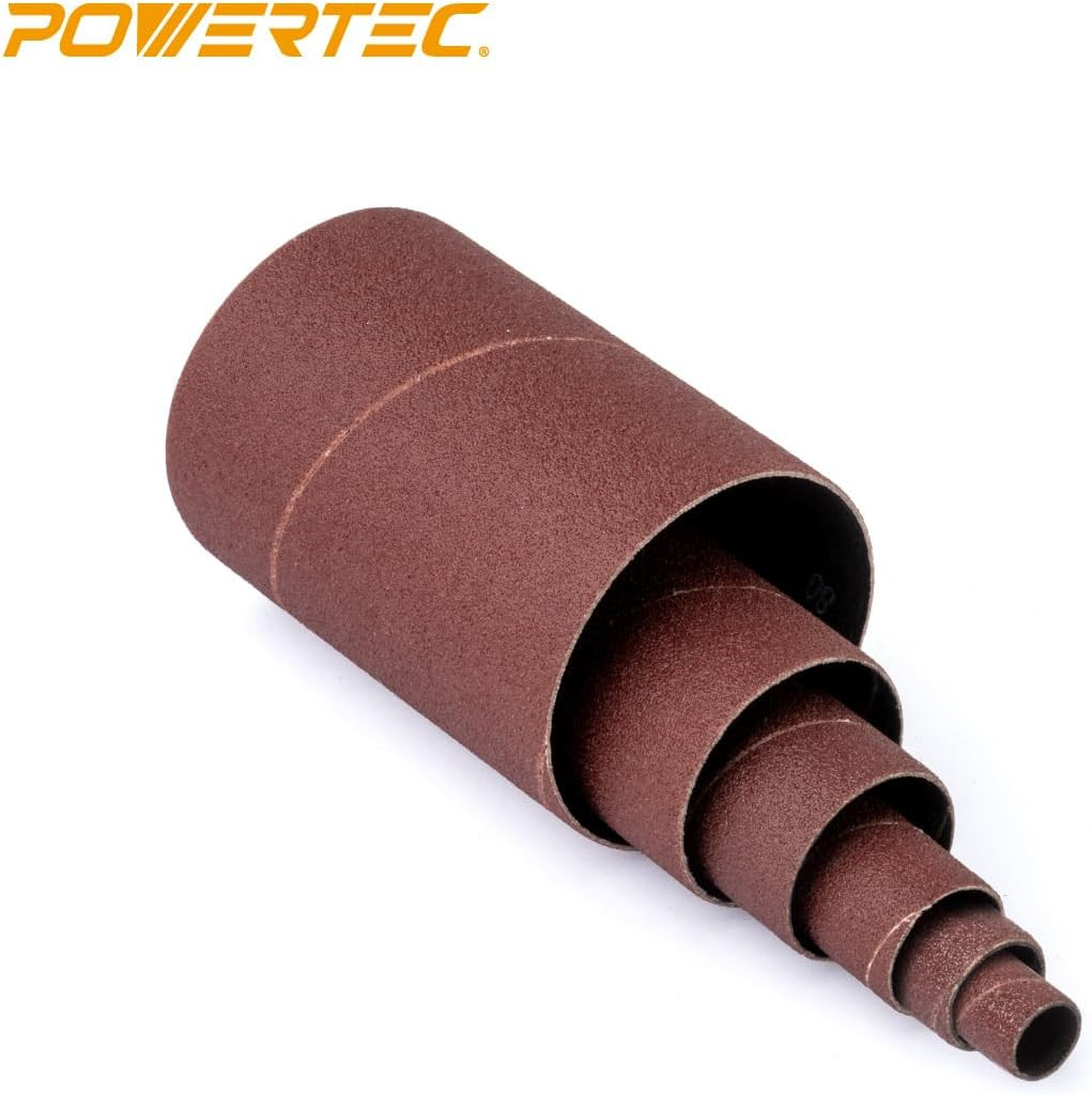 POWERTEC 11204 4.5″ Sanding Sleeves for Spindle Sander | 80 Grit | Aluminum Oxid