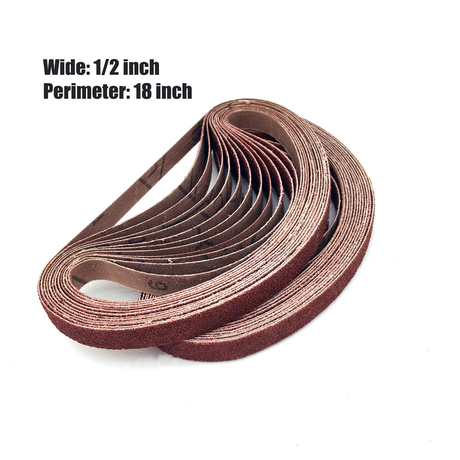 1/2 X 18 Inch Sanding Belt Sandpaper, 80 Grit Aluminum Oxide Air File Sanding