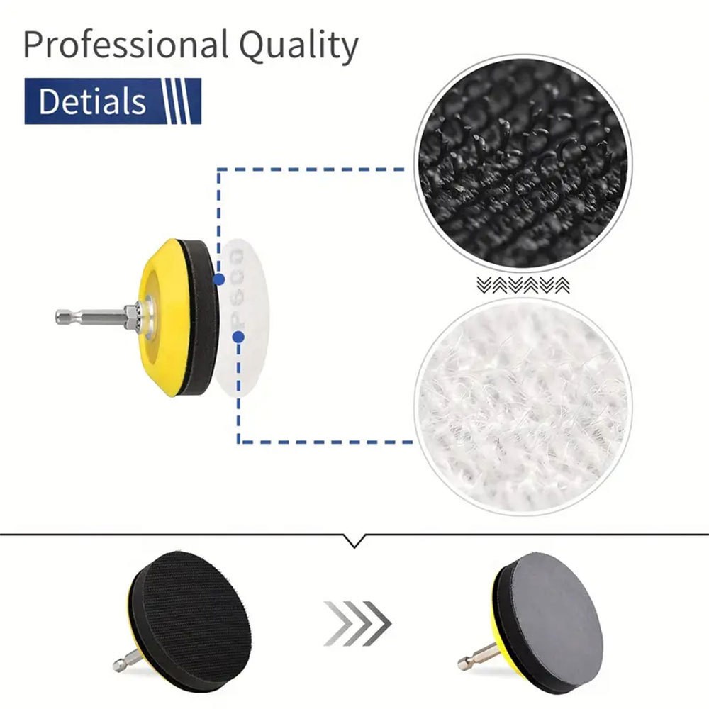 160 PCS 2/3 inch Sanding Discs Pad Variety Kit for Drill Wet Dry Hook Loop