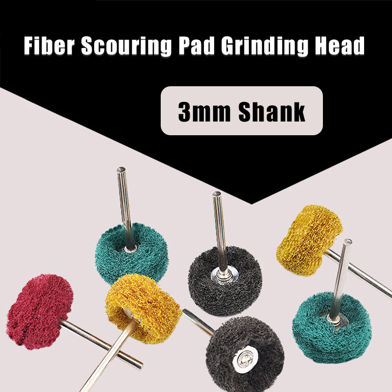 3.0mm Shank Fiber Scouring Pad Grinding Head Rotary Tool For Polishing Sanding