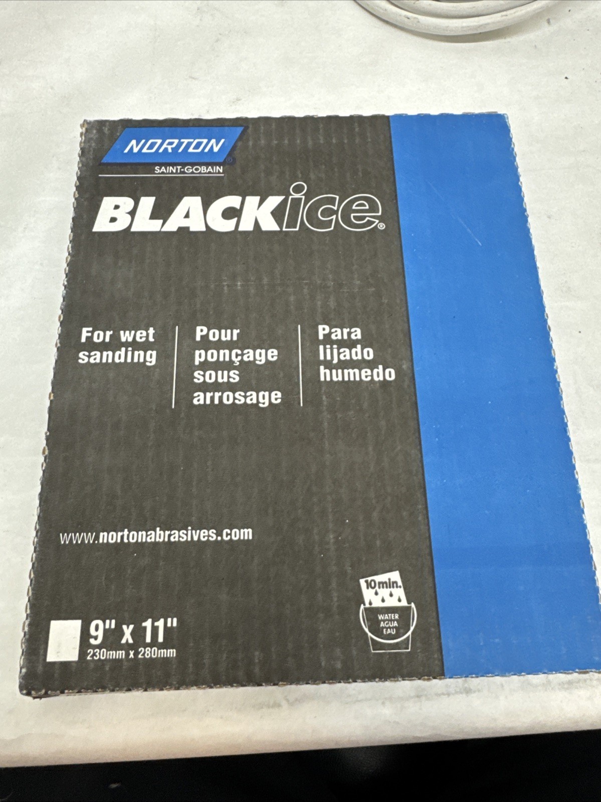 Norton 66261139383 9×11″ Black Ice T214 AO Waterproof Paper Sheet 600 Grit 50 pk