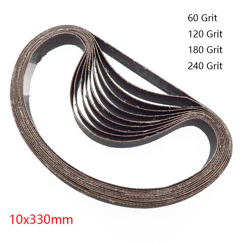 10x330mm Abrasive Sanding Belts For Belt Sander Metal Grinding Sandpaper 60~240#