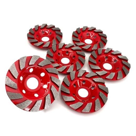 Pieces Turbo Concrete Grinder disc 4 inch Diamond Grinding Cup Wheel 12 Segs 6