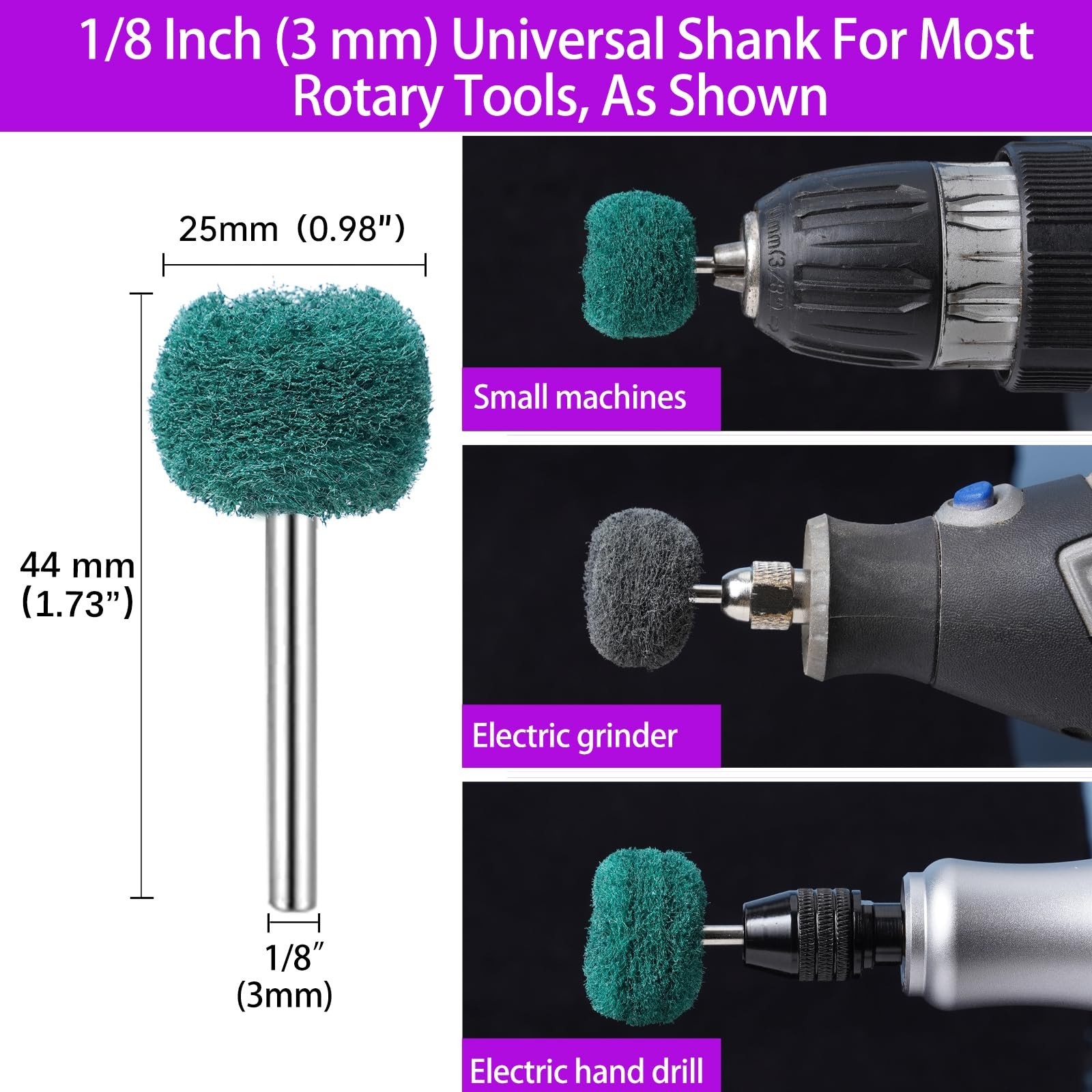 100 PCS Polishing Buffing Wheels Set for Dremel Rotary Tool – 1/8″ Shank, Metal,