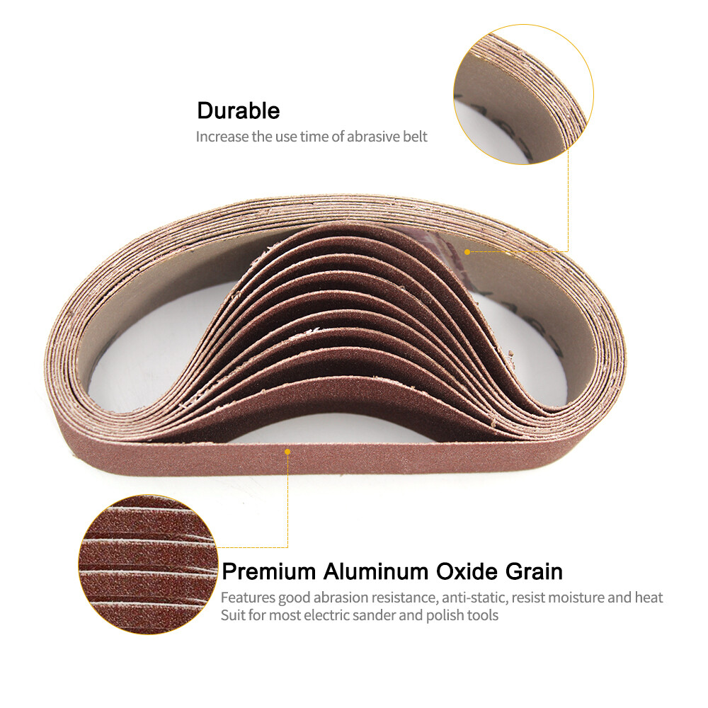 10pcs 10x330mm Abrasive Sanding Belts 1000 Grit Sanding Grinding Polishing Tools