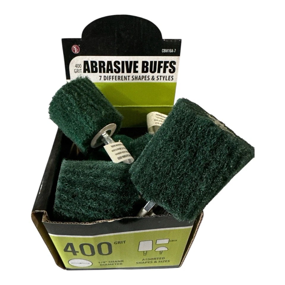 CBM16A-7 7 Piece Set of Assorted Abrasive Buffs – 1/4″ Mount