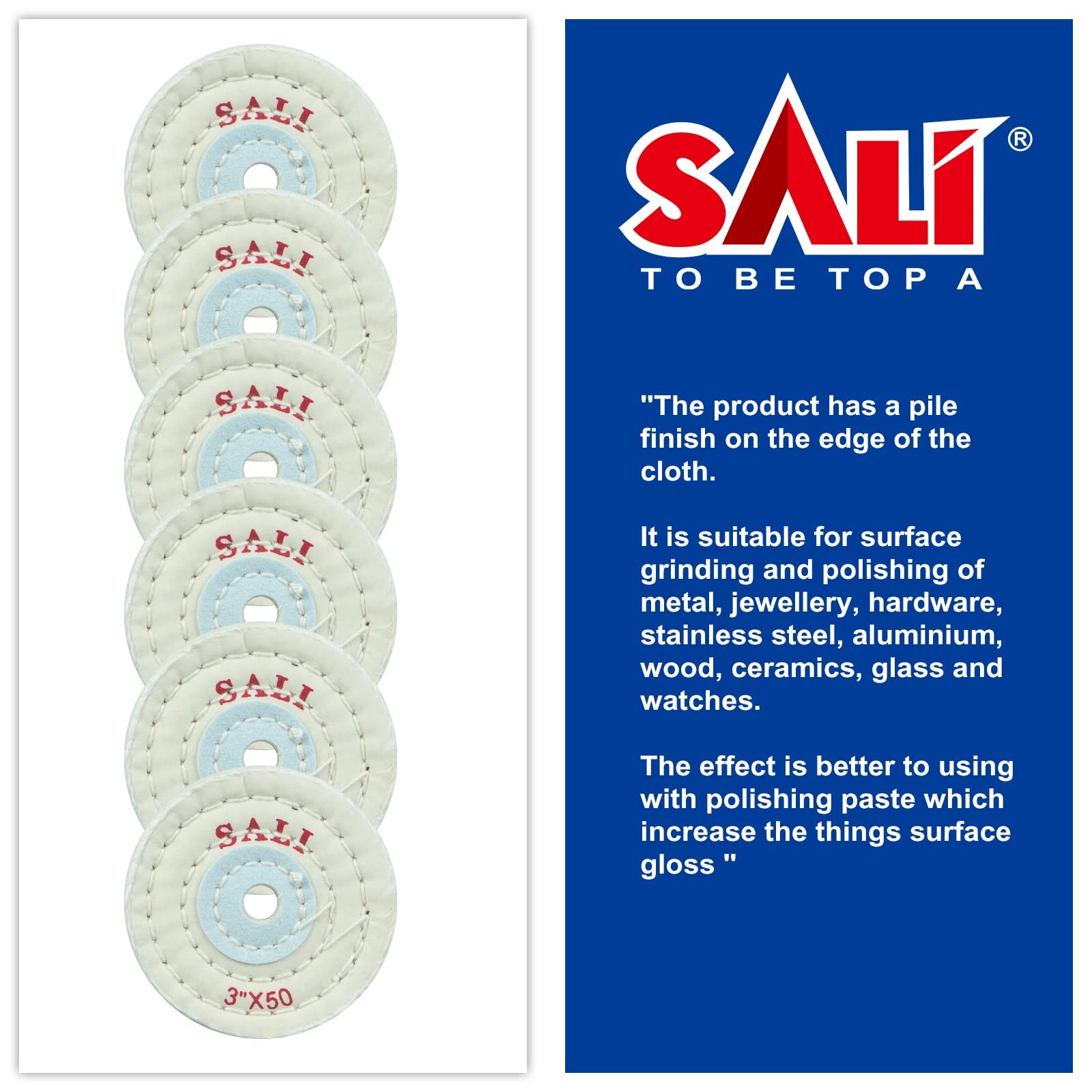 SALI 6 Pack Polishing Wheel for Bench Grinder Buffing Wheel 3 inch White Cott…