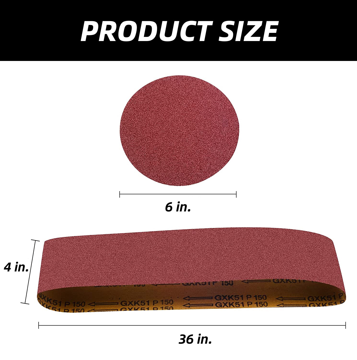 22PCS 4×36 in Sanding Belts Sander Belt& 6in PSA Self Adhesive Discs 80-400 Grit