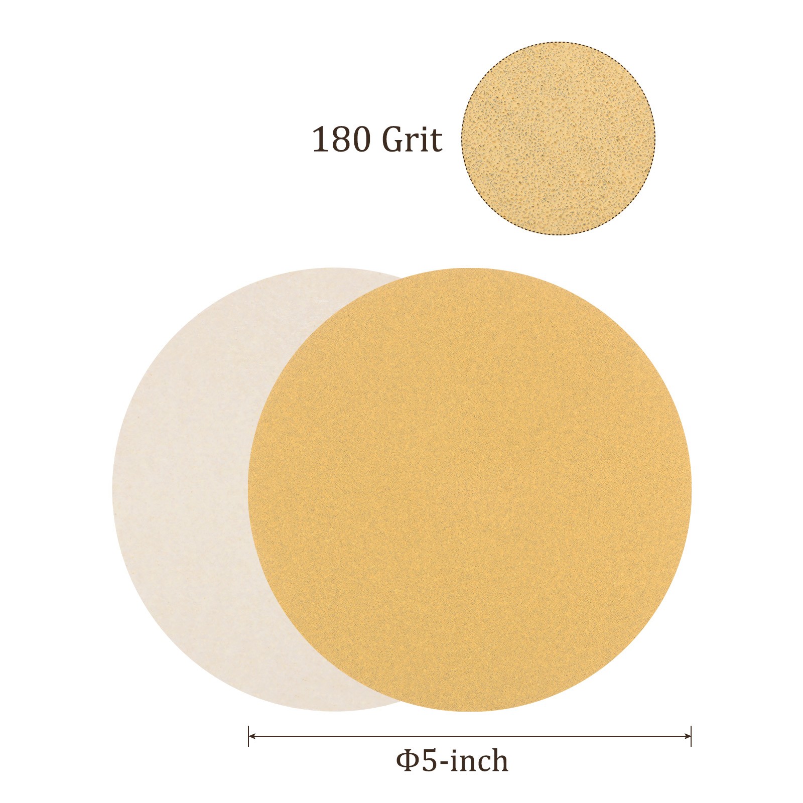 75pcs PSA Sanding Discs 5″x180 Grit C-Weight Self Adhesive Sticky-Back Sandpaper
