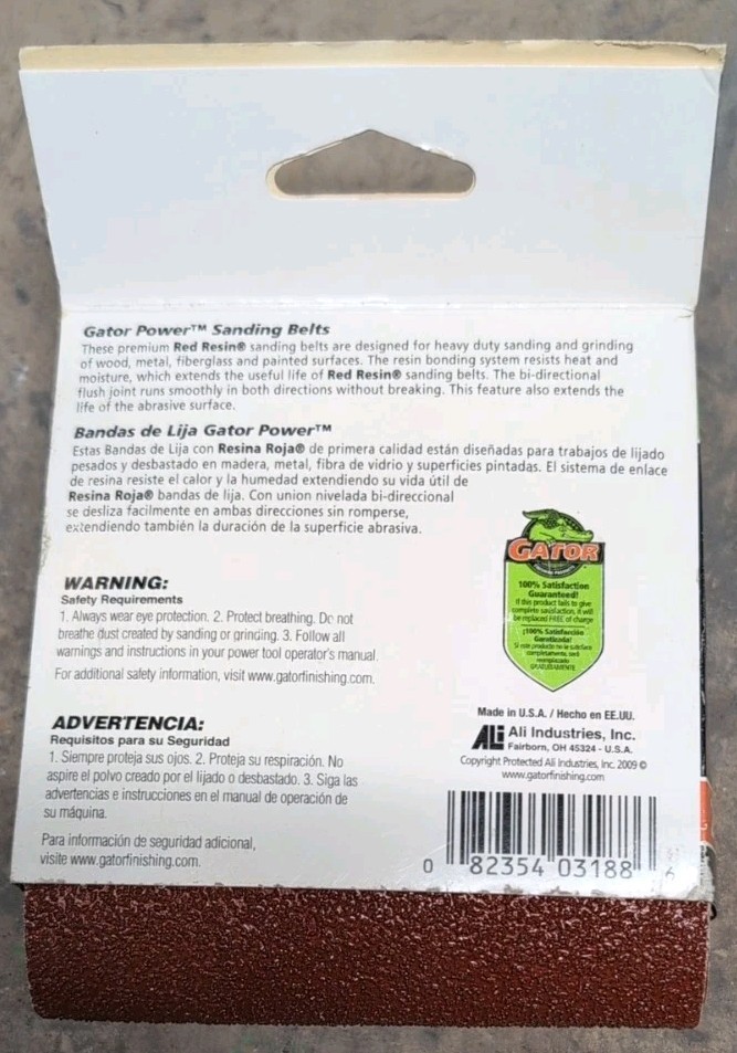 Gator Sanding Belts 4 in x 24 in 40-Grit Coarse 2-Belts