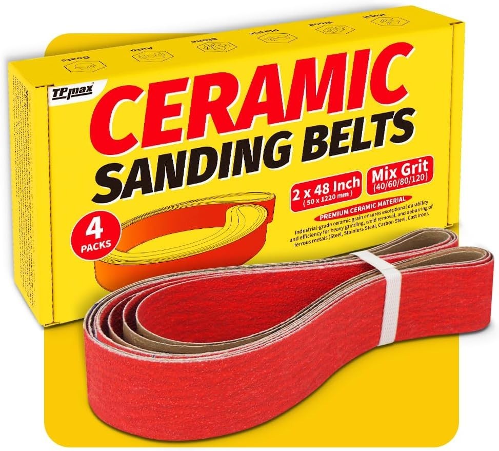 Versatile Sanding Belts 2×48 Inch – Heavy-Duty for Wood, Metal, and Knife Making