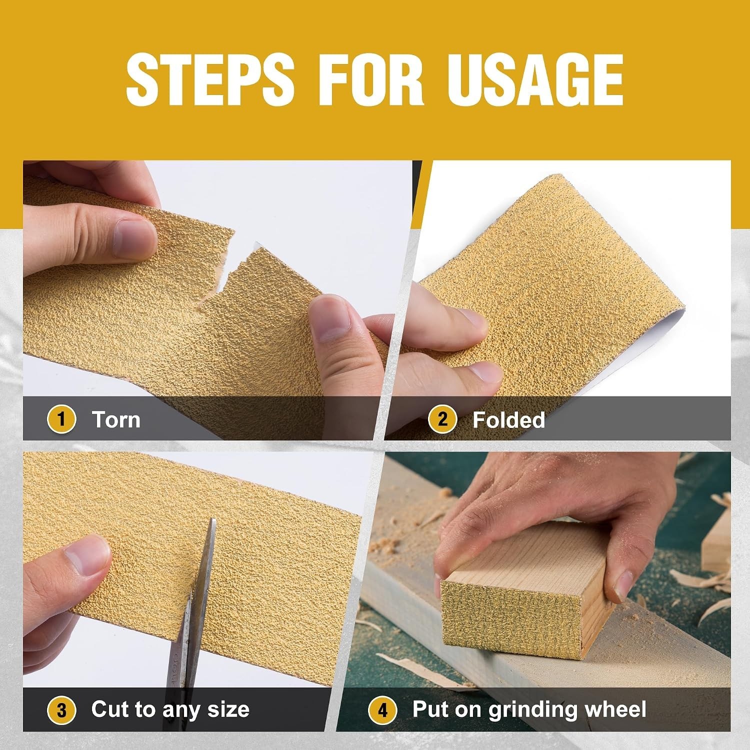 180 Grit PSA Sticky-Back Sanding Roll 2-3/4″ x 20 Yd Gold