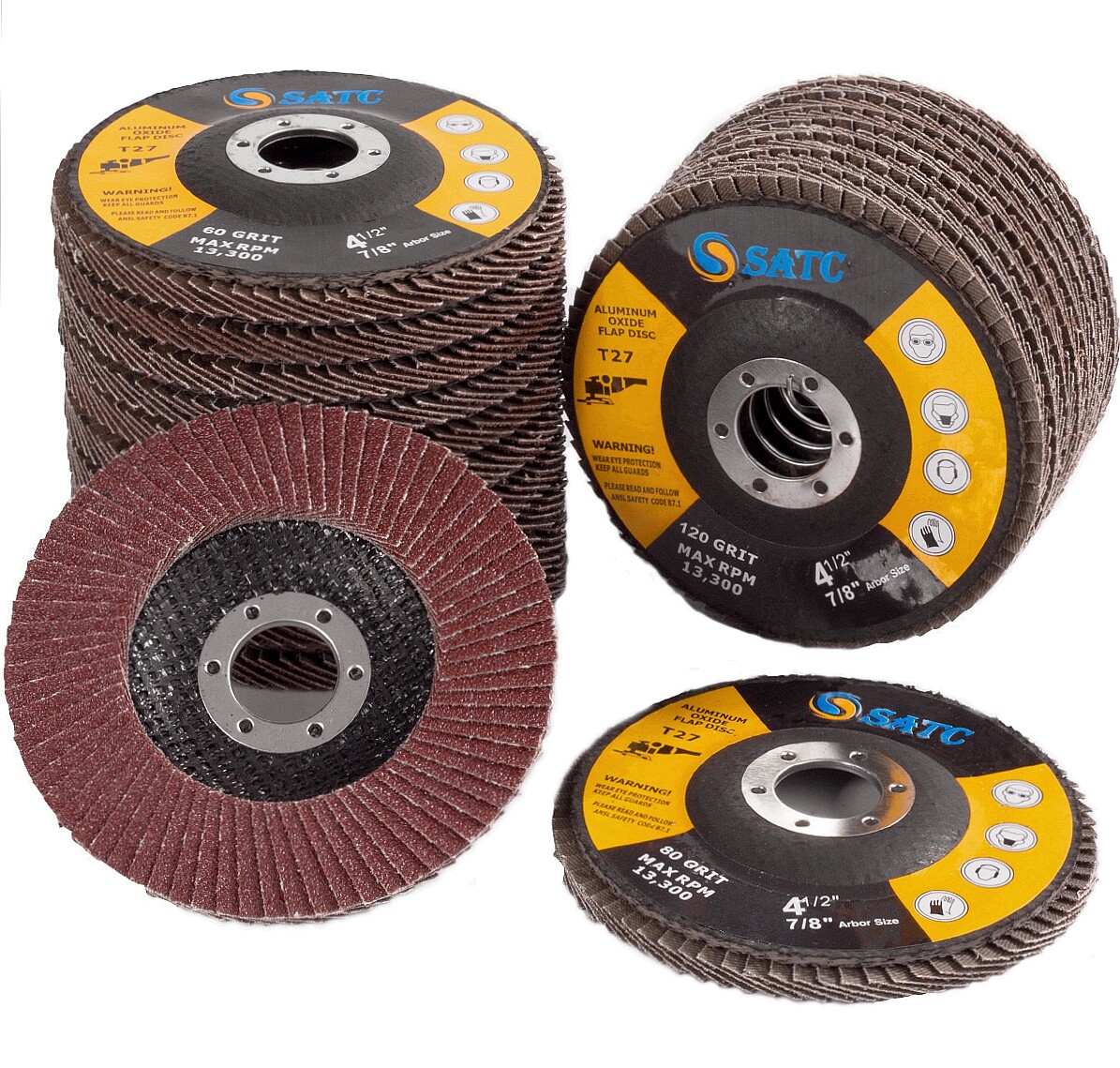 60PCS 40 Grit 4-1/2″ Flap Sanding Disc 4.5 Angle Grinder Grinding Wheel Abrasive