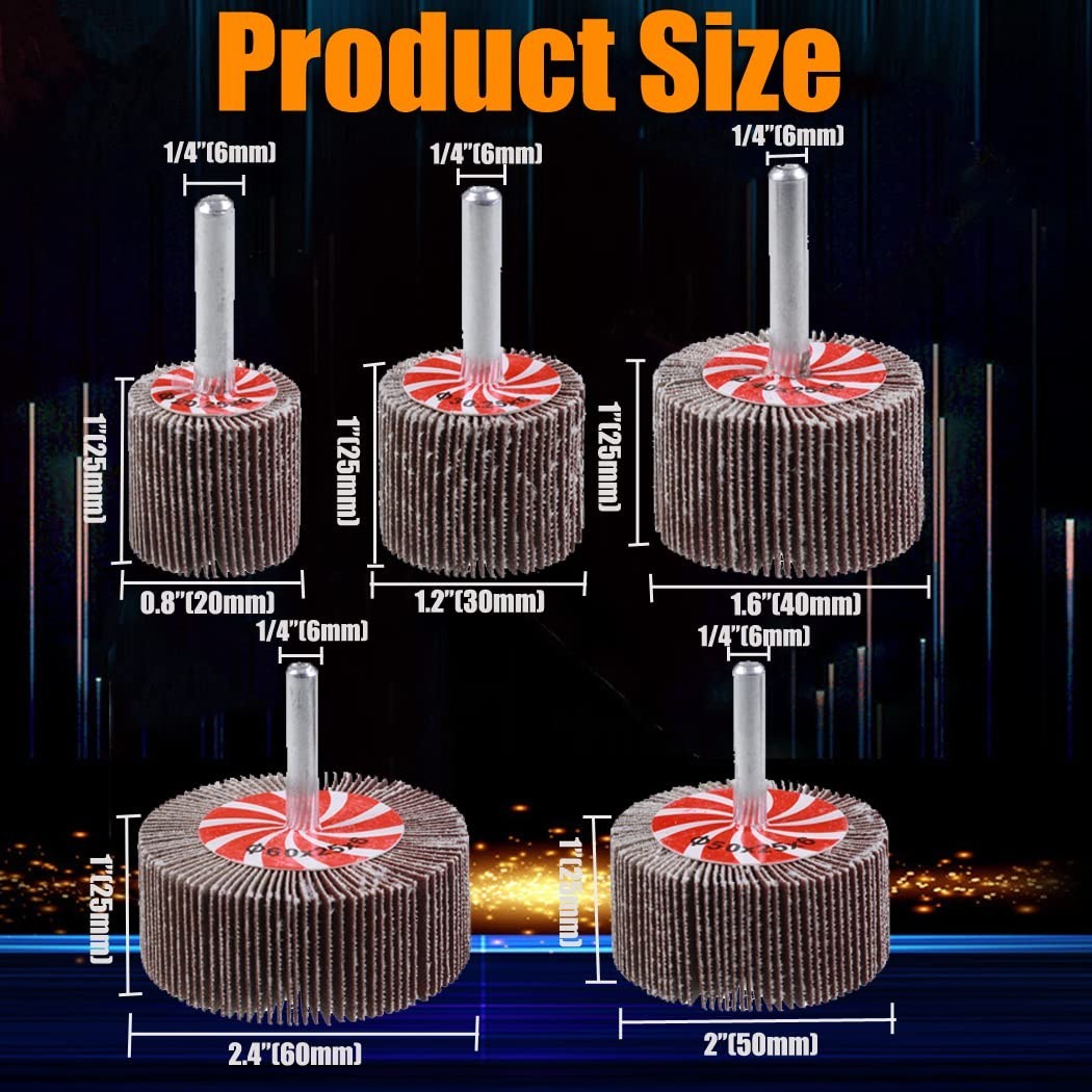 Lightweight 20-Pc Flap Wheel Set with Aluminum Oxide for Efficient Sanding Tasks