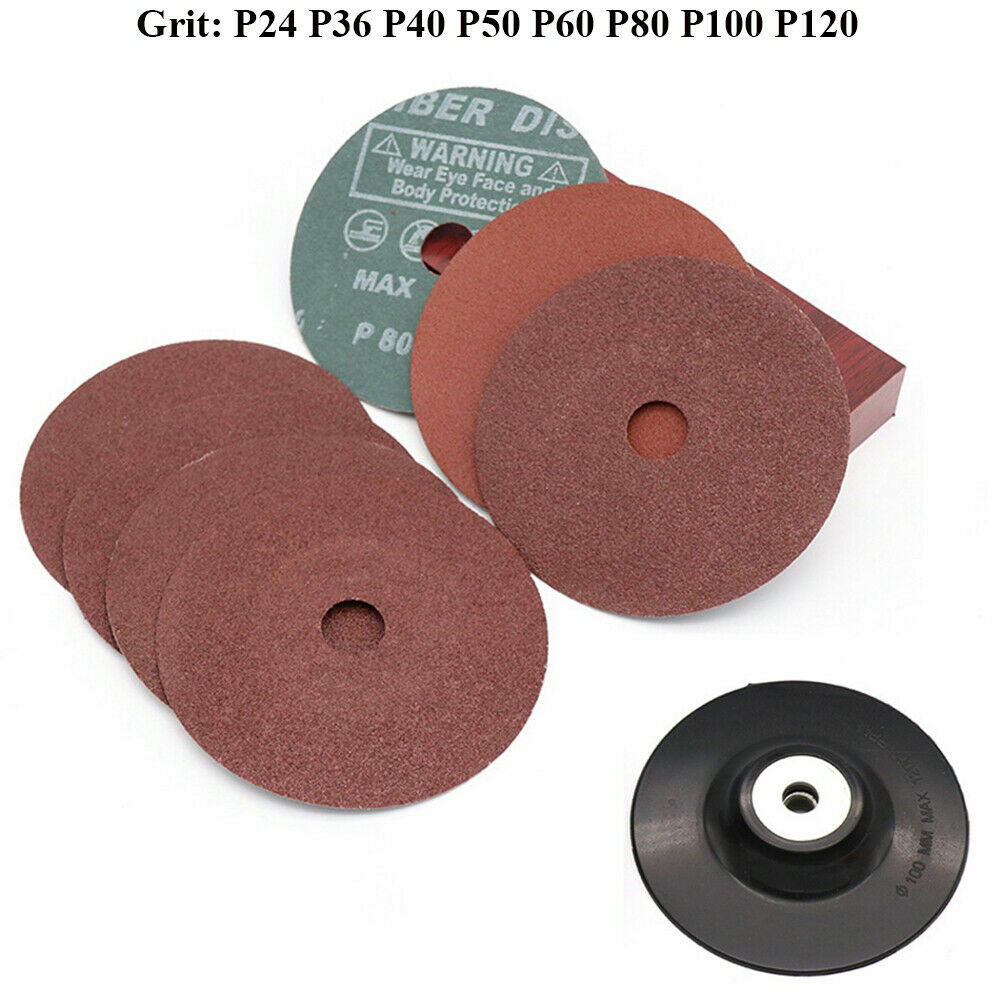 4” x 5/8” Fiber Resin Sanding Grinding Discs Aluminum Oxide Disc 24 – 120 Grit