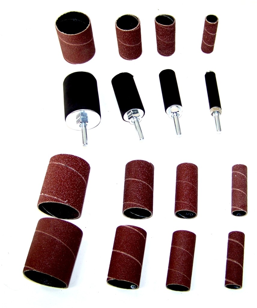 16 pcs 2″ LONG SANDING DRUM & SLEEVES SET KIT FITS DRILL PRESS SPINDLE SANDER