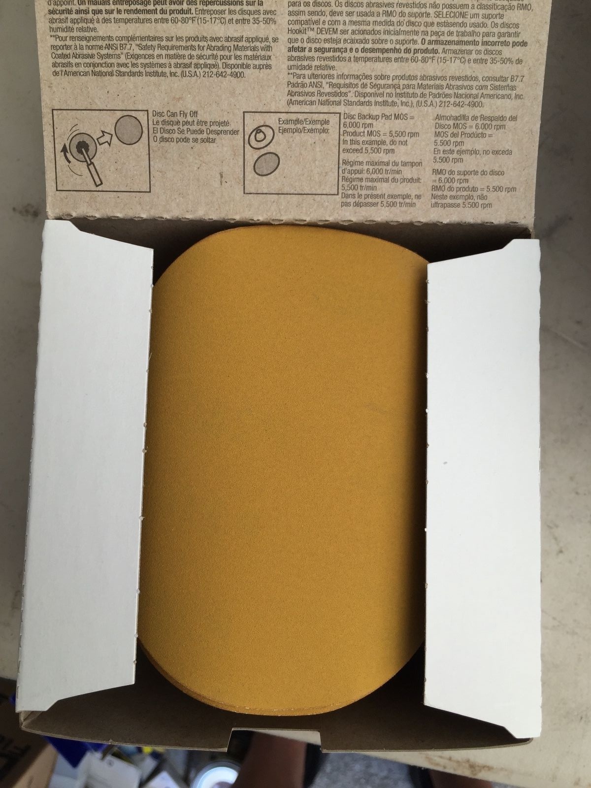 3M Hookit Gold Film Disc 255L, 5″, P240 grit, 100 per box, wood or metal!