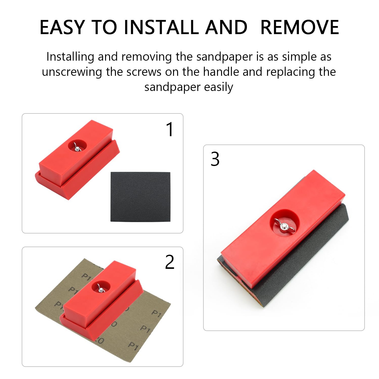 25pc Auto Body Woodworking Hand Sanding Blocks Plastic Furniture Sandpaper Set